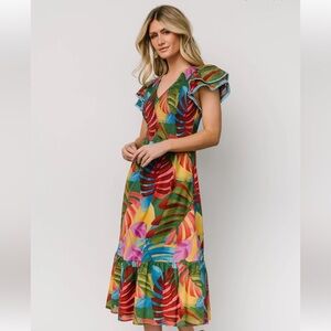 Baltic Born Marielle Smocked Midi Dress NWT